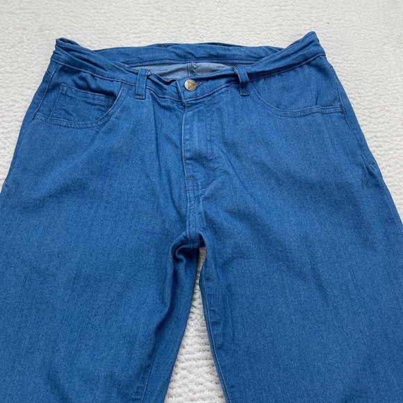 Blue Delta Jeans Men's Size 30X31 Blue Denim 5 Pocket Custom Made Stretch - Picture 2 of 11